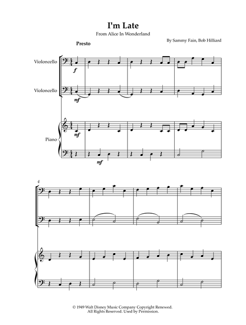 I'm Late (Arr. Karen Gueiros) - Bob Hilliard, Sammy Fain (Instrumental Duet and Piano)