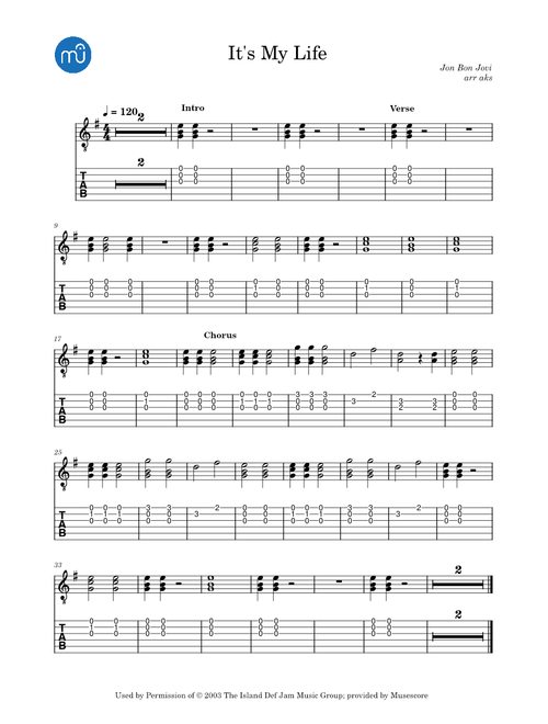GTR21-M3 It's my life-Bon Jovi (Chords)