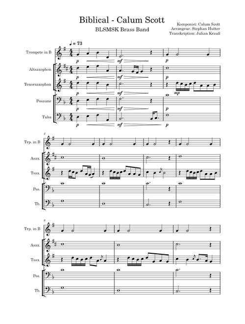 Biblical - BLSMSK BRASS BAND (Calum Scott Cover)