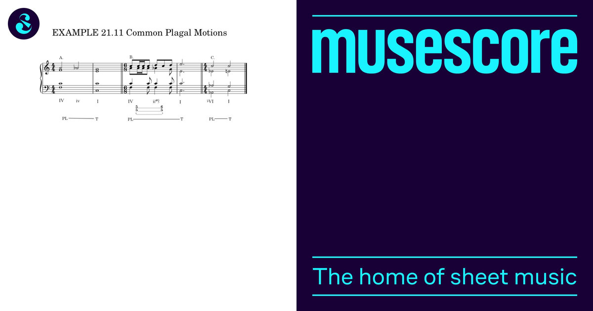 EXAMPLE 21.11 Common Plagal Motions – fernandomoraa Sheet Music with ...
