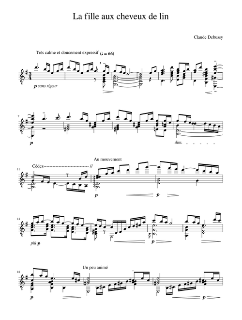 La fille aux cheveux de lin - Claude Debussy