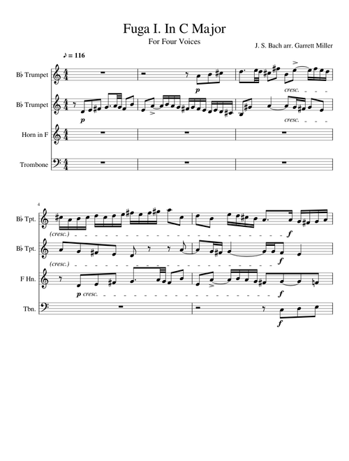 J.S. Bach: Fugue I WTC-I (BWV 846.2)