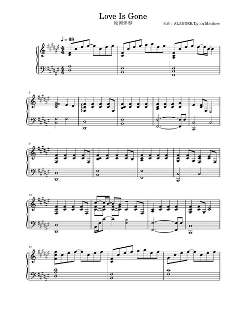 Love Is Gone (Arr. Dylan Matthew) - Dylan Matthew & Slander (Piano Vocal)