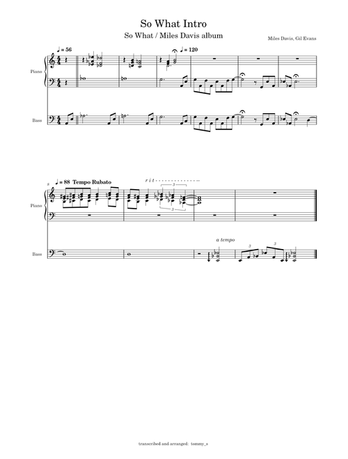 So_What_Intro - Miles Davis, Gil Evans/Bill Evans, Paul Chambers