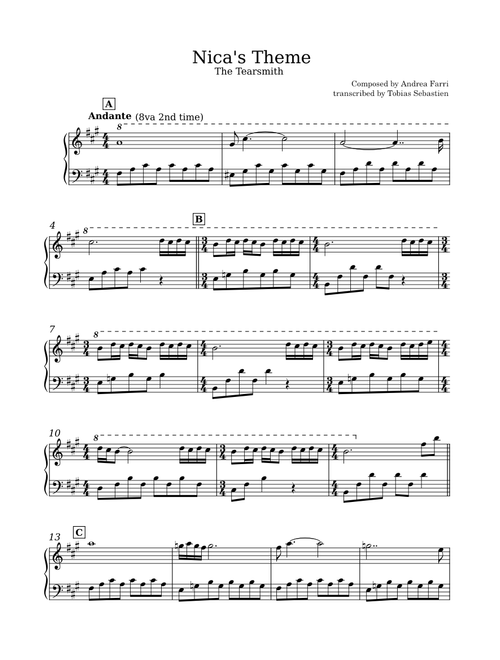 Nica's Theme (The Tearsmith) – Andrea Farri Nica's Theme (Easy Version)