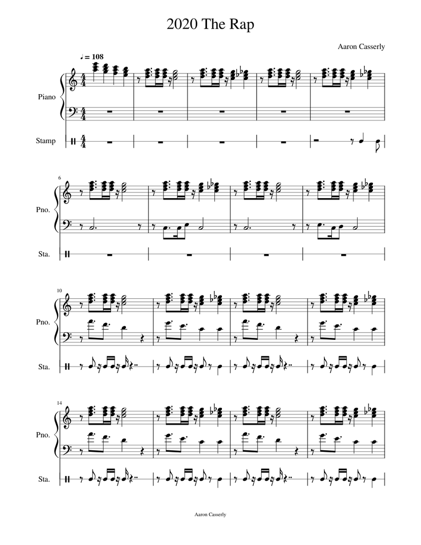 2020 The Rap - piano tutorial