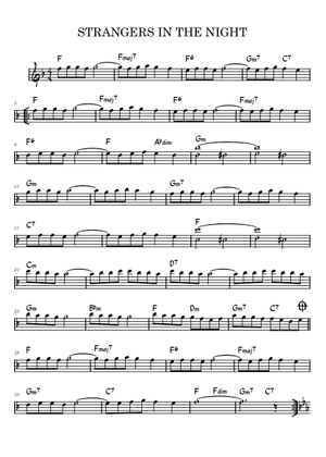 Strangers in the Night Sheet Music with Chords for Piano (Solo