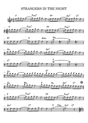 Strangers in the Night Sheet Music with Chords for Piano (Solo Strangers in the Night Sheet Music with Chords for Piano (Solo