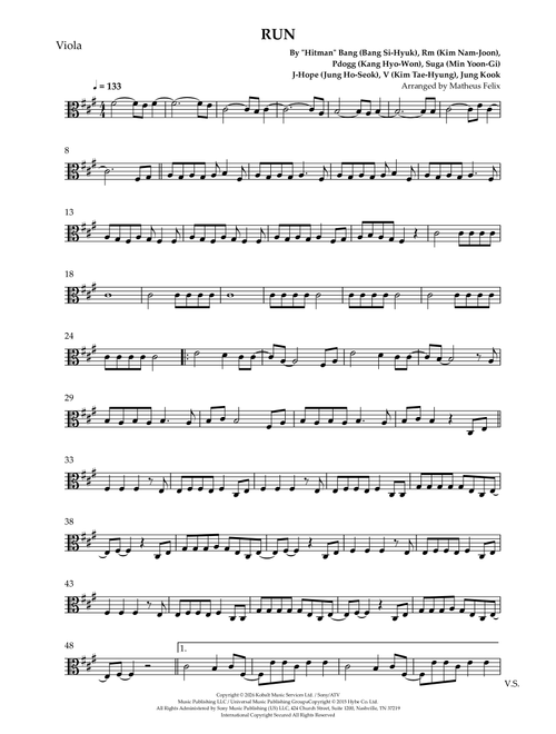 Run (Arr. Matheus Felix) - BTS (Viola Solo)