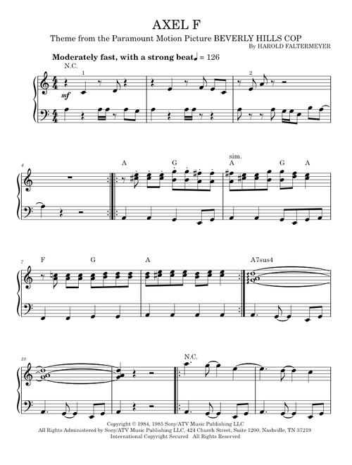 Axel F - Crazy Frog (Easy Piano)