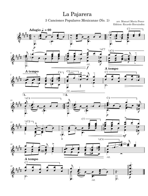 La Pajarera - Popular (arr. Manuel María Ponce)