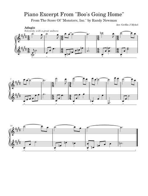 Piano Excerpt From "Boo's Going Home" – Randy Newman