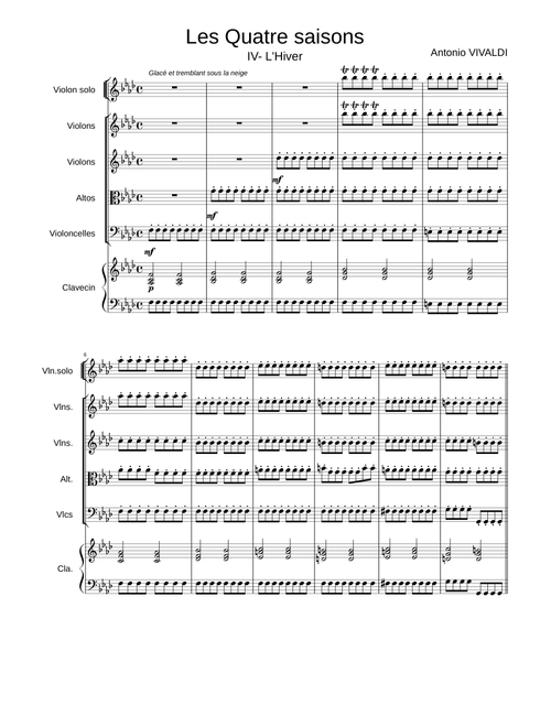 Les Quatre saisons - IV - L'hiver ( Antonio Vivaldi)