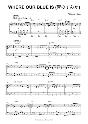 青のすみか (Where our Blue is) – Tatsuya Kitani Sheet Music for