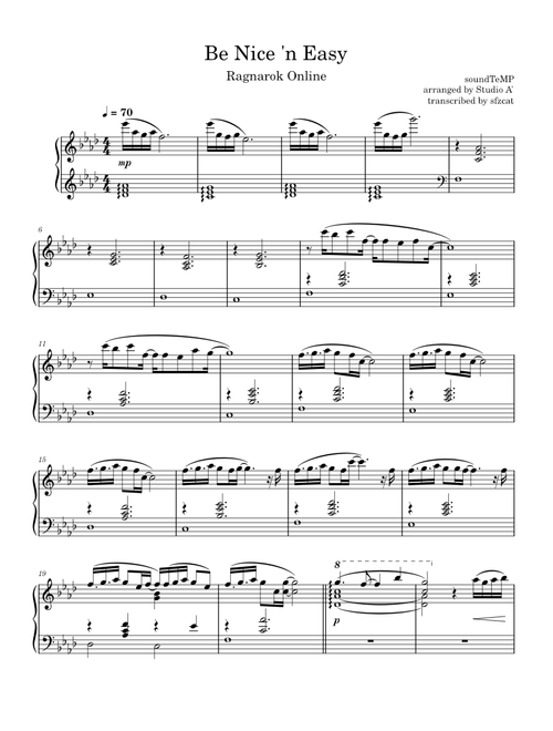 Be Nice 'n Easy – soundTeMP from Ragnarok Online