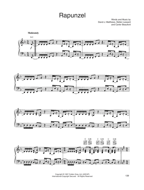 Rapunzel - Dave Matthews Band (Piano-Vocal-Guitar)