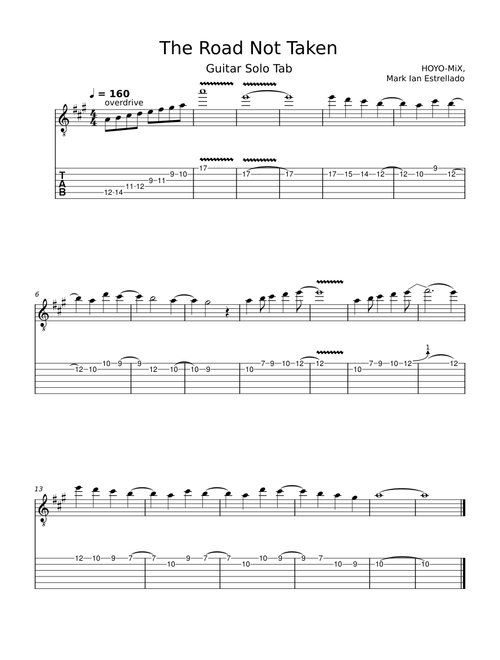 The Road Not Taken (Electric Guitar Solo)