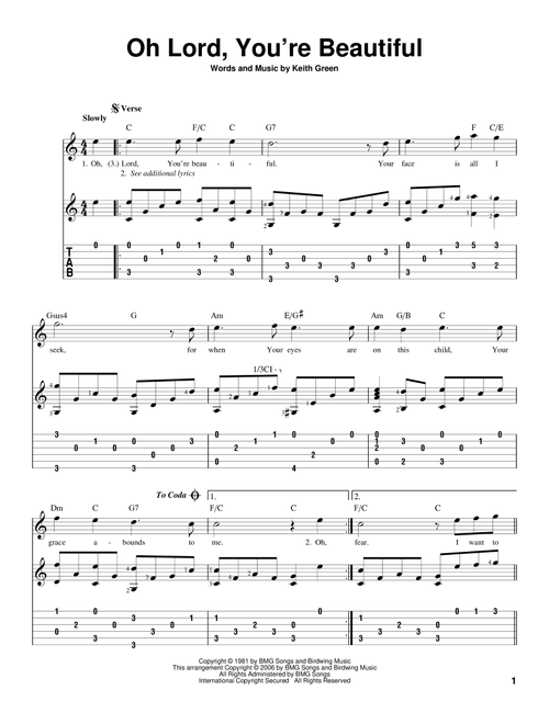 Oh Lord, You're Beautiful - Keith Green, Rebecca St James (Solo Guitar)