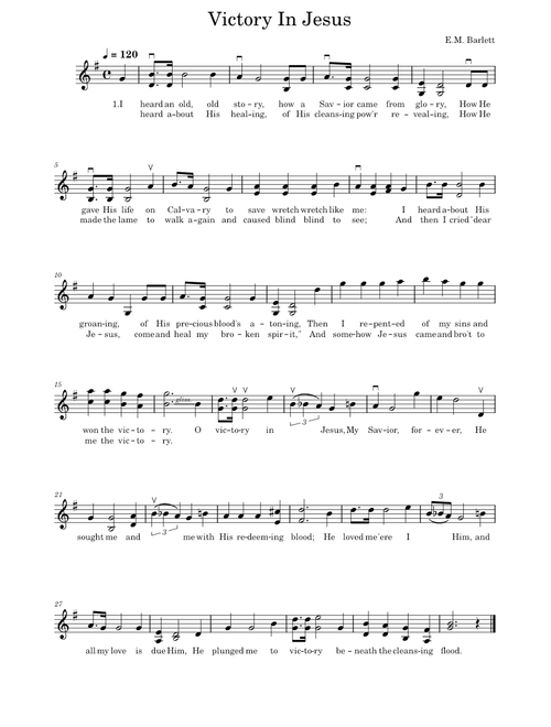 Victory in Jesus – Eugene Bartlett Victory in Jesus for fiddle  Eugene Bartlett
