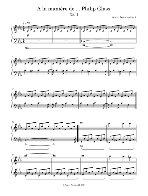 A la manière de ... Philip Glass No. 1