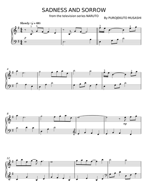 Sadness and Sorrow - PUROJEKUTO MUSASHI