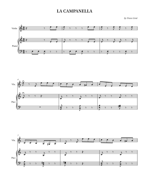 LA CAMPANELLA (Arr. Wesley S. SIlva) - Franz Liszt (Violin and Piano)
