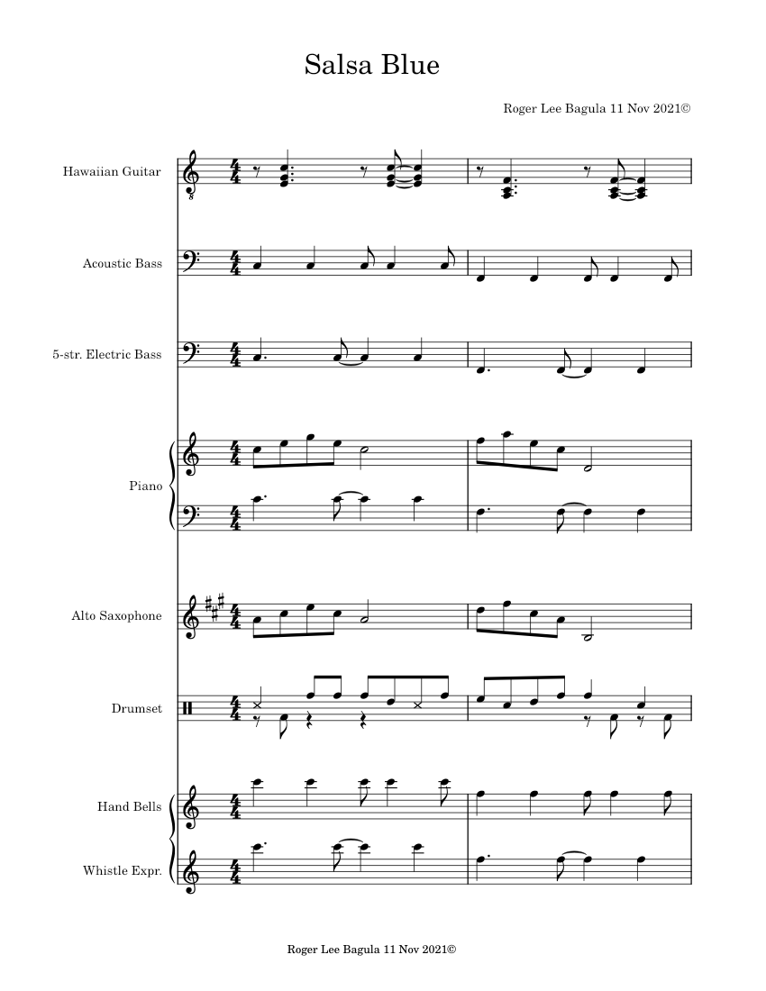 Salsa Blue_ Sheet music for Piano, Kazoo, Saxophone alto, Guitar & more