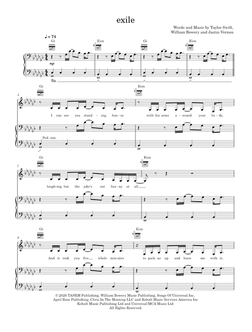Exile - Taylor Swift (Piano-Voice)