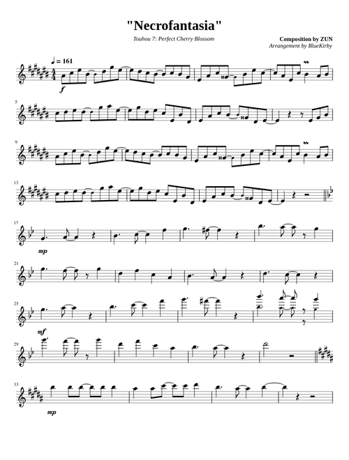 Necrofantasia - Touhou 7: Perfect Cherry Blossom (alto sax solo)