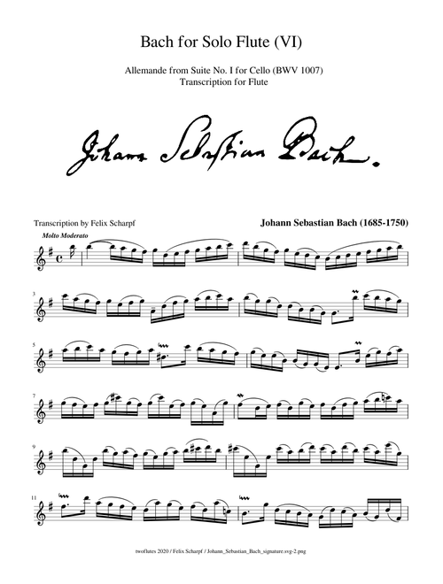 Bach for Solo Flute (VI) Allemande from Suite No. I (BWV 1007)