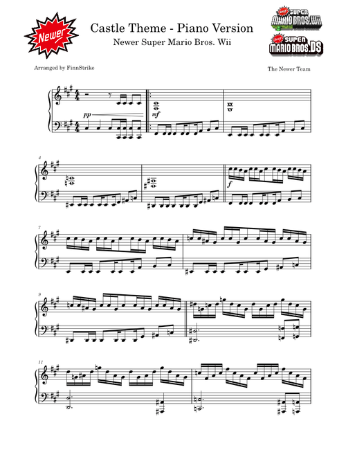 Castle Theme (Piano Version) - Newer Super Mario Bros. Wii
