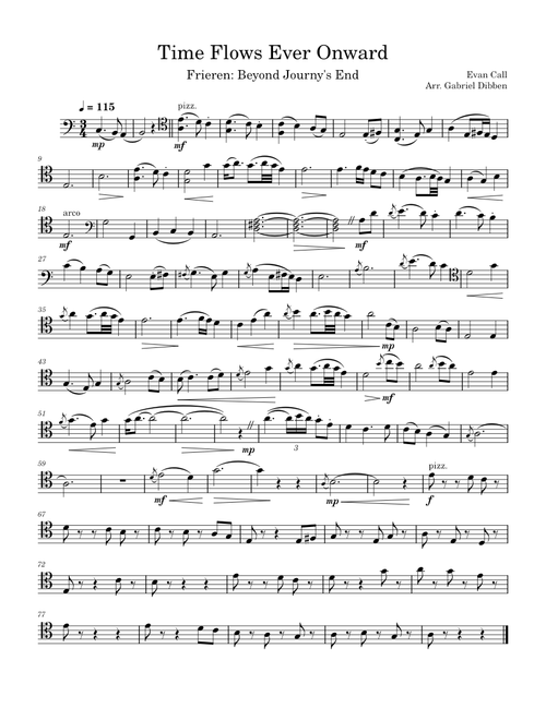 Time Flows Ever Onward (Arr. Gabriel Dibben) - Evan Call (Cello Solo)