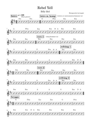 Rebel yell – Billy Idol Sheet Music with Chords for Guitar