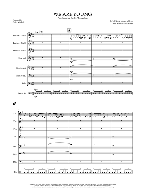 We Are Young (Arr. Emily Mitchell) - Fun Featuring Janelle Monae (Brass Ensemble)