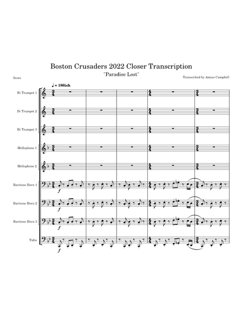 Boston Crusaders 2022 Closer Transcription