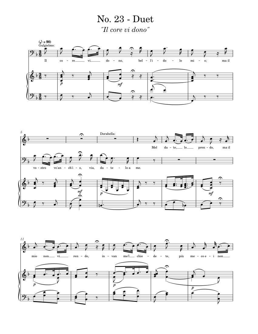 Così fan Tutte: Act II, No. 23 - Duet 