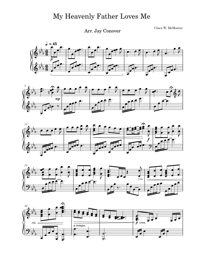 My Heavenly Father Loves Me Sheet Music for Piano (Solo) | MuseScore.com