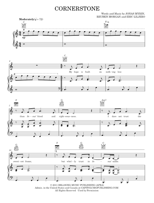 Cornerstone - Hillsong Live (Piano-Vocal-Guitar)