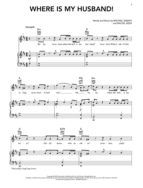 WHERE IS MY HUSBAND! - RAYE (Piano-Vocal-Guitar)