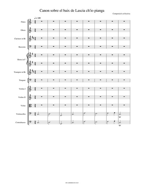 " Aria : Lascia ch'io pianga " from the Opera "Rinaldo, Act II", HWV 7b – Georg Friedrich Händel Canon sobre el baix de Lascia ch'io pianga