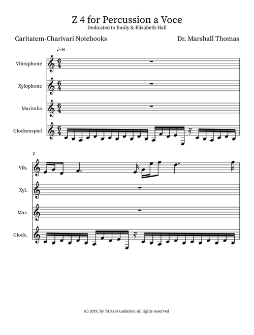 Z 4 for Percussion a Voce - Celebrity Chamber Players (Small Ensemble)
