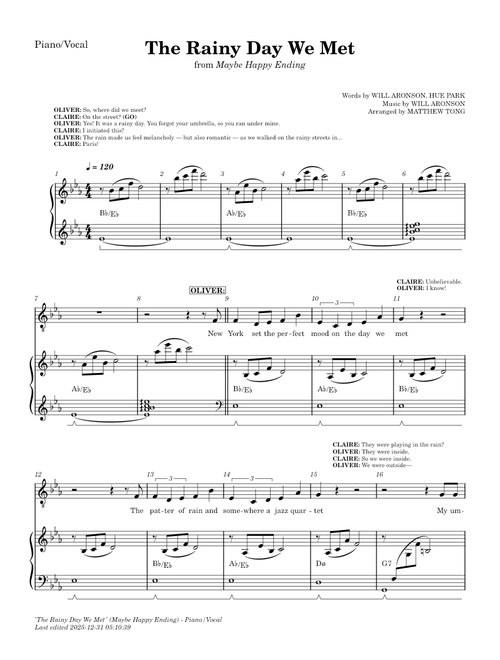 The Rainy Day We Met (Maybe Happy Ending) - Piano/Vocal