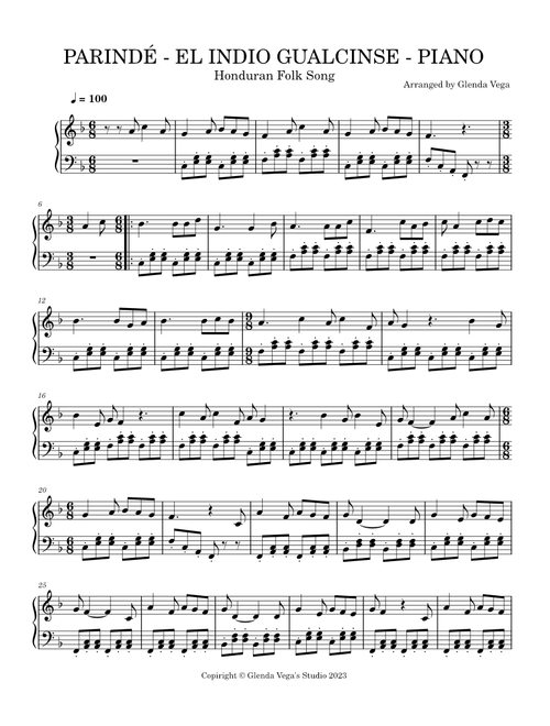 PARINDÉ - EL INDIO GUALCINSE - PIANO