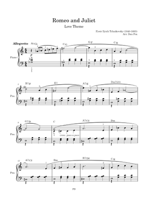 Romeo And Juliet - Love Theme Sheet Music for Tuba, Trombone tenor