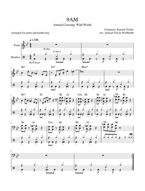 9AM (Animal Crossing: Wild World), Piano + Beatboxing — Kazumi Totaka