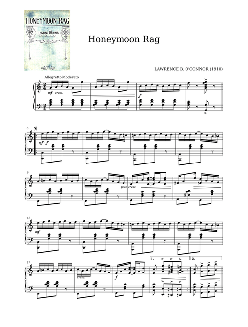 Honeymoon Rag by Lawrence O'Connor (1910)