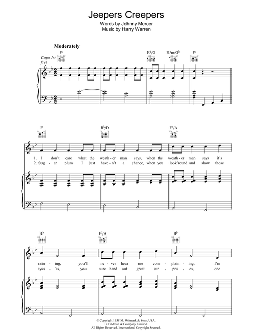 Jeepers Creepers - Harry Warren (Piano-Vocal-Guitar (Piano Accompaniment))
