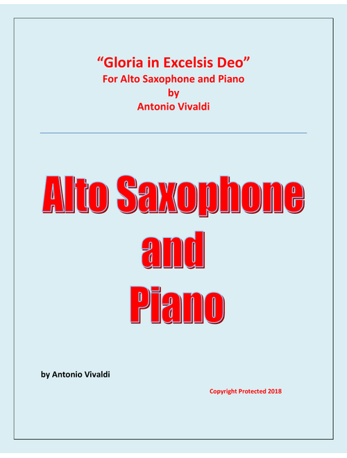 Gloria In Excelsis Deo - Alto Sax and Piano - Advanced Intermediate (Arr. Raymond Fenech) - Antonio Vivaldi (Alto Sax and Piano)