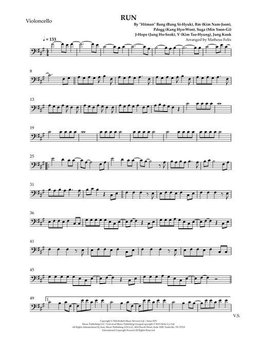 Run (Arr. Matheus Felix) - BTS (Cello Solo)
