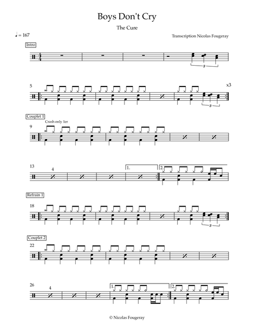 Boys Don't Cry - The Cure (Drums)